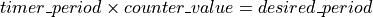 timer\_period \times counter\_value = desired\_period